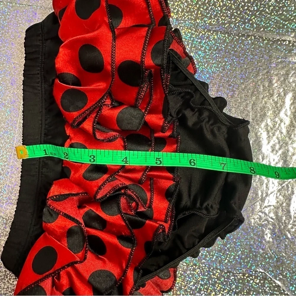 Toddler Tutu Size L (3T) Black Red Tiered Ruffles Dance Costume Tutu Skirt